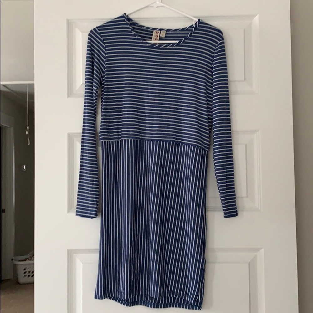 Anthropologie Blue stripe jersey dress Dolan